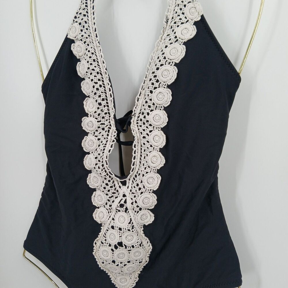womens Massimo black and white lace one piece swimwear size small swimsuit - Picture 4 of 5